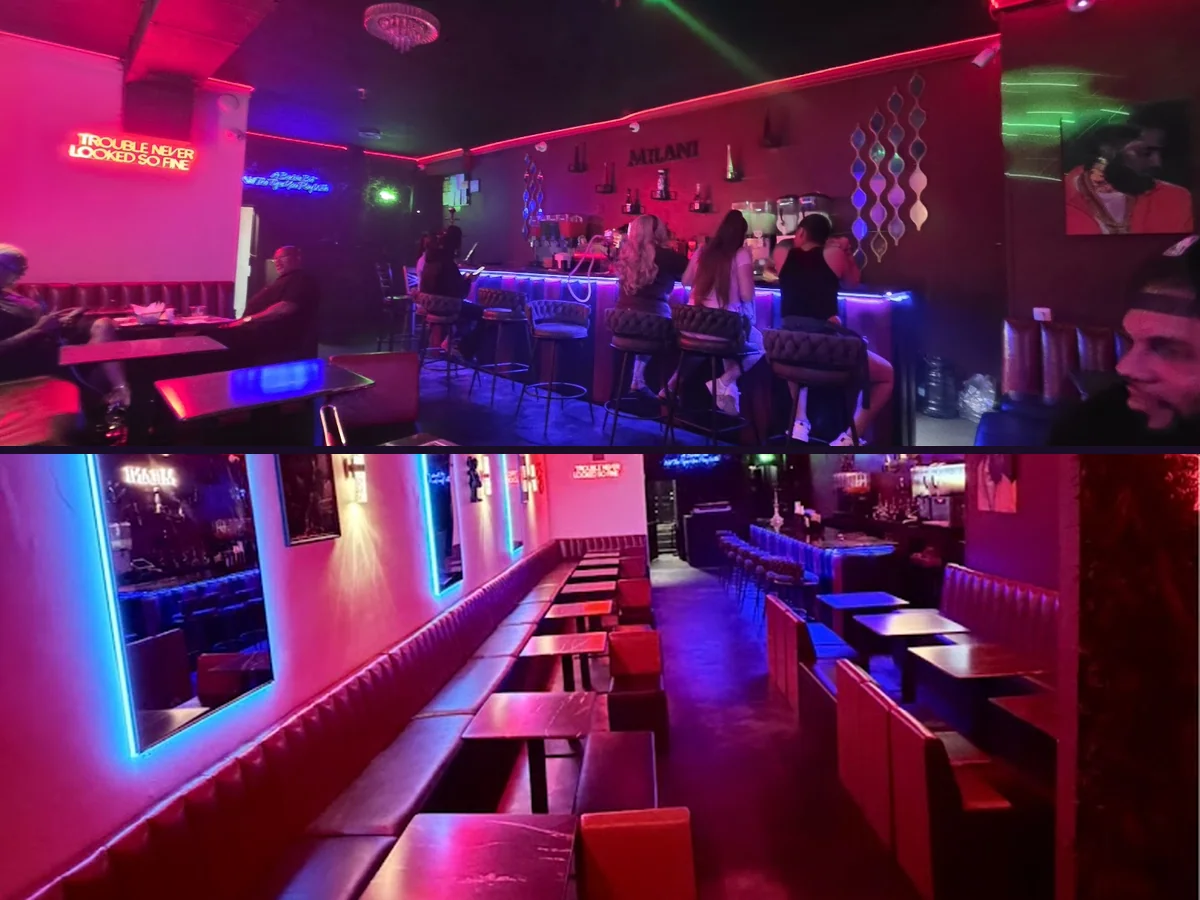 Lavish seating in a modern lounge bar.