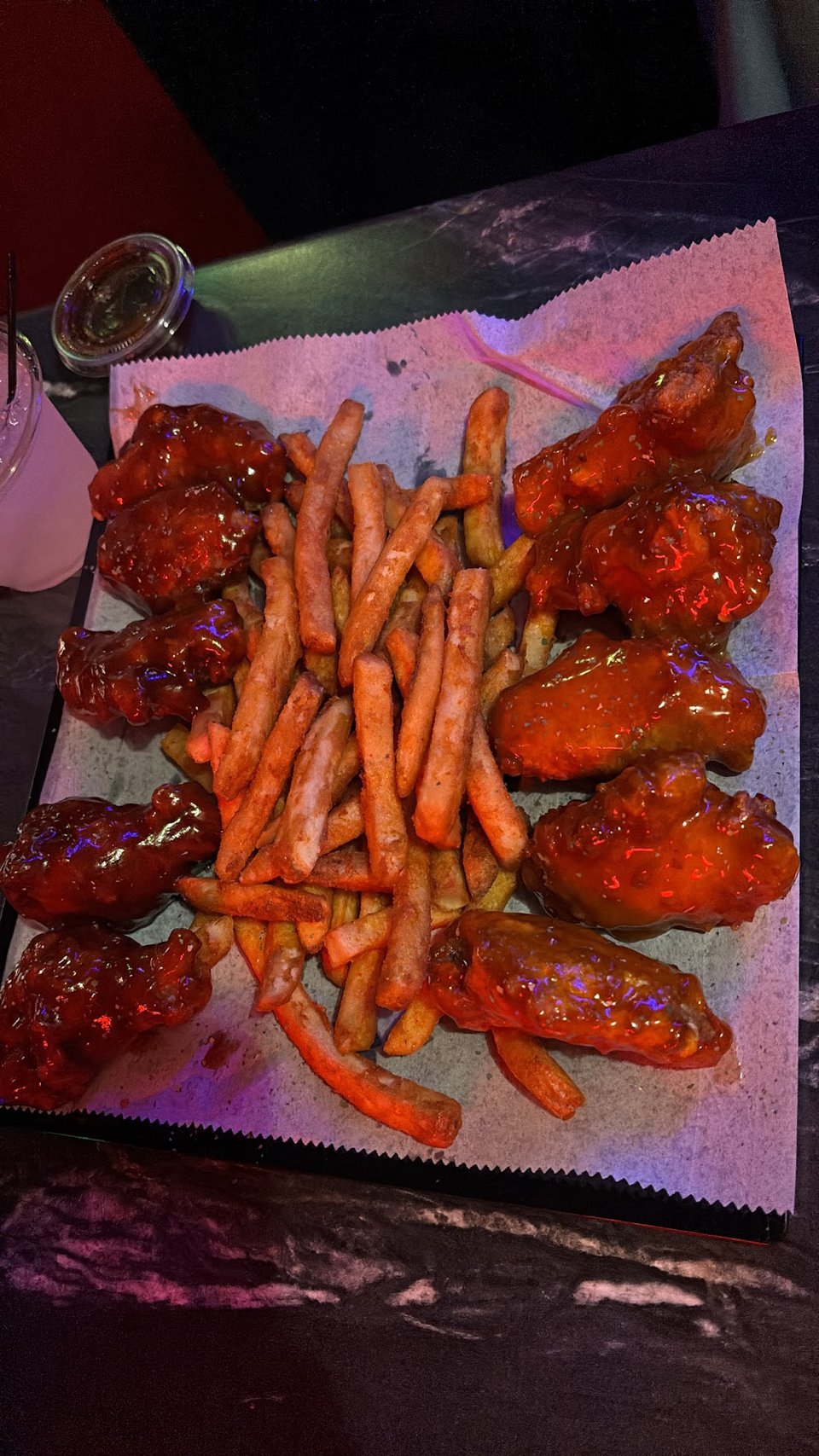 Buffalo Chicken Wings with French Fries